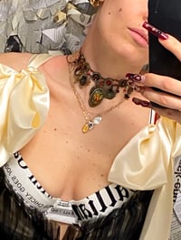 Image 4 of 🎀 ANGEL CAPSULE 🎀 VINTAGE ANGEL PAINTING CHARMS CHOKER