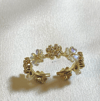 golden adjustable floral ring