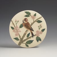 Image 1 of Goldfinch sgraffito ceramic wall hanging