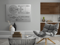 Image 3 of U.S.S. Enterprise Blueprint Metal Art Print