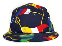 Image 1 of Swim trunk hat: Flags (long bill)