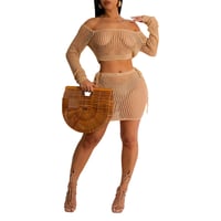 Image 1 of Knit Cover Up Skirt Set