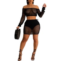 Image 2 of Knit Cover Up Skirt Set