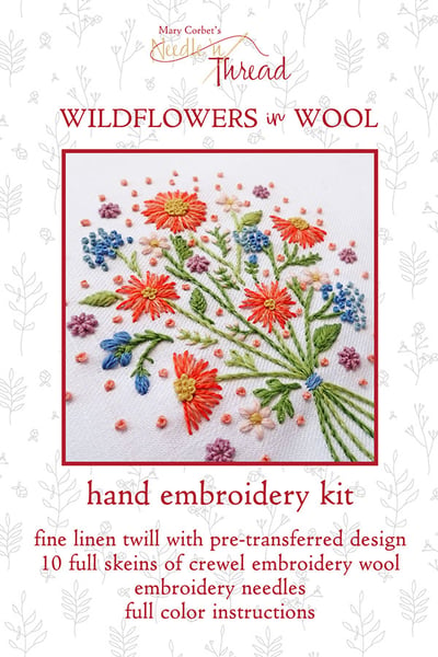 Image of Wildflowers in Wool Embroidery Kit