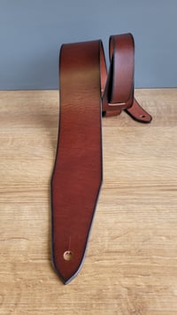 Image 2 of Classic Brown Leather Guitar Strap