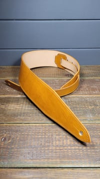 Image 2 of Classic Tan Leather Guitar Strap