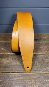 Image 1 of Classic Tan Leather Guitar Strap