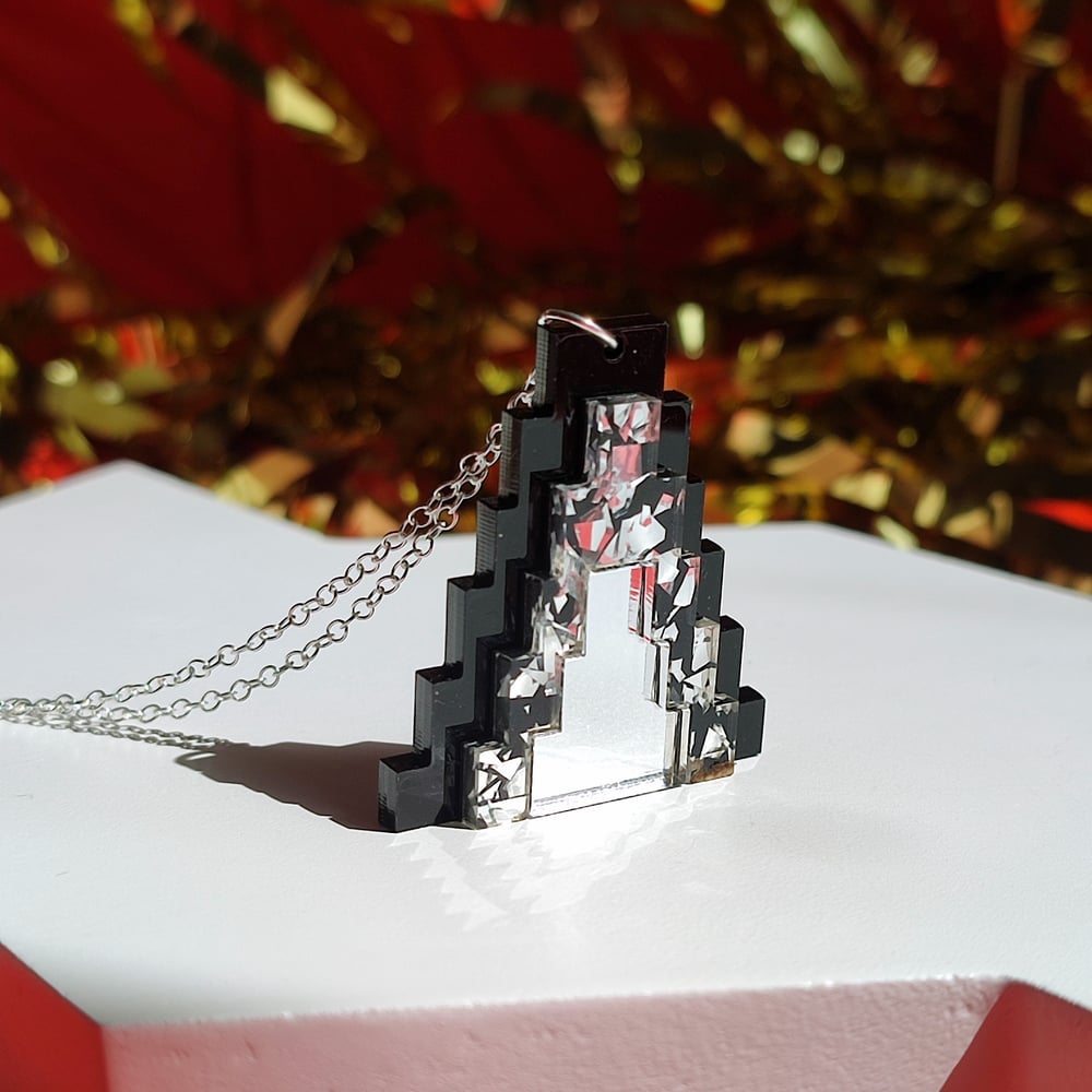 Image of Memphis Love - Aztec Pyramid Statement Acrylic Earrings + Necklace