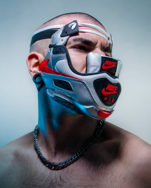Image of AIR MASK SP - 90 - BLACK - SILVER - RED