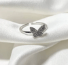 adjustable silver butterfly ring