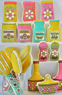 Image 2 of Retro Kitchen Cooking Set Cut and Sew Panel