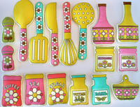 Image 3 of Retro Kitchen Cooking Set Cut and Sew Panel