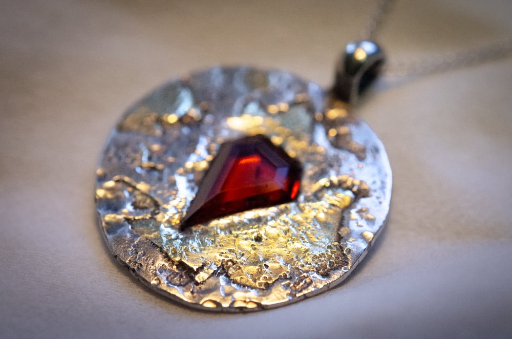 Image of Garnet medallion pendant
