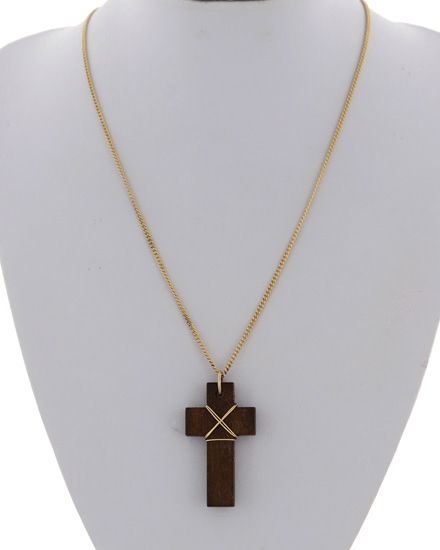 Image of LUCKY BLACK CROSS NECKLACE 