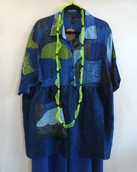 Image 3 of blue linen and taffeta tunic