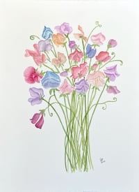 Image 2 of Sweet Peas- Original Artwork 