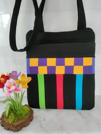 Image 2 of Stripes & Squares Crossbody Bag