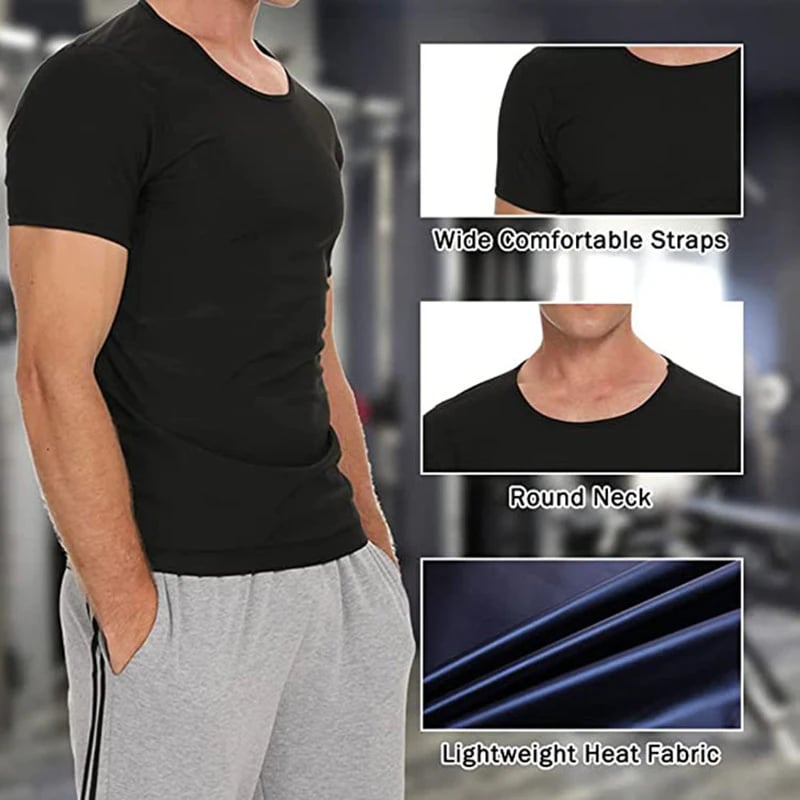 Sweat Sauna T-shirt Trainer Abdomen Fat Burner Slimming Workout Body Compression Short Sleeve