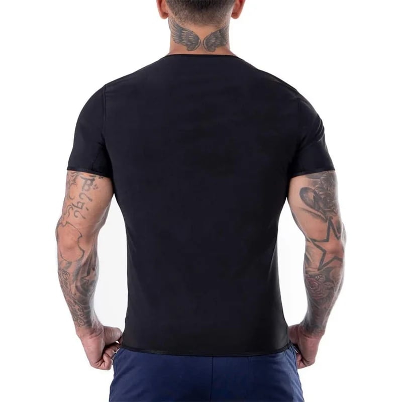 Sweat Sauna T-shirt Trainer Abdomen Fat Burner Slimming Workout Body Compression Short Sleeve