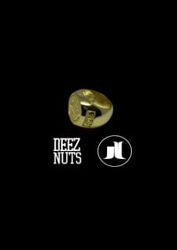 Image 3 of DEEZ NUTS "CROOKED SMILE" ring in gold plated