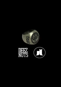 Image 3 of DEEZ NUTS "CROOKED SMILE" ring in .925 silver