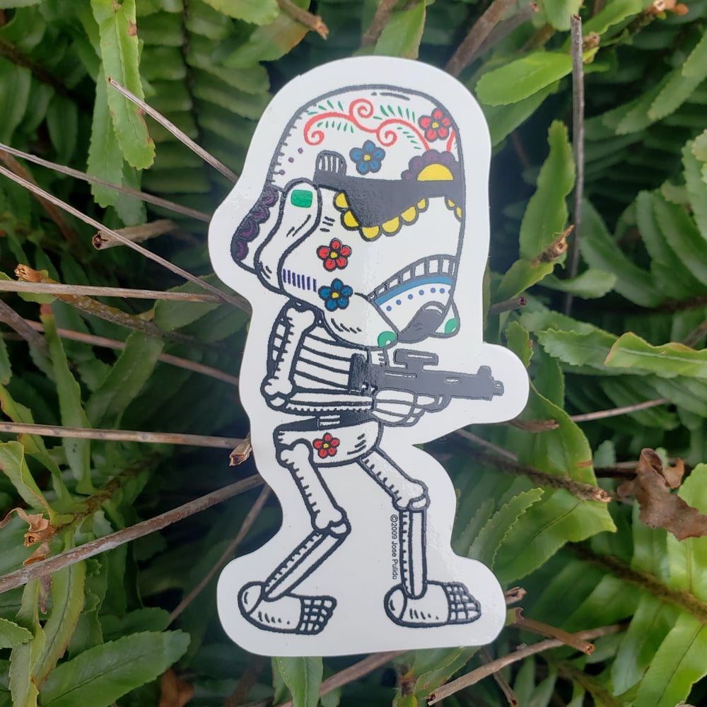 Stormtrooper Calavera Clear Vinyl Sticker