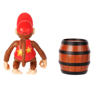 World Of Nintendo Diddy Kong (w/ DK Barrel) 4" Figure