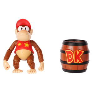 World Of Nintendo Diddy Kong (w/ DK Barrel) 4" Figure