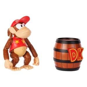 World Of Nintendo Diddy Kong (w/ DK Barrel) 4" Figure