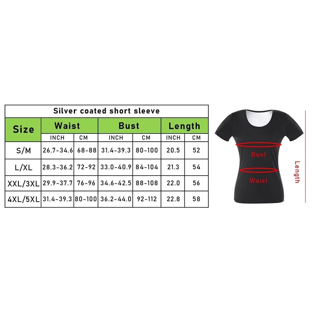 Sauna T-Shirt for Women Sweat Top Weight Loss Slimming Short Sleeve Body Shaper Fat Burner Gym 