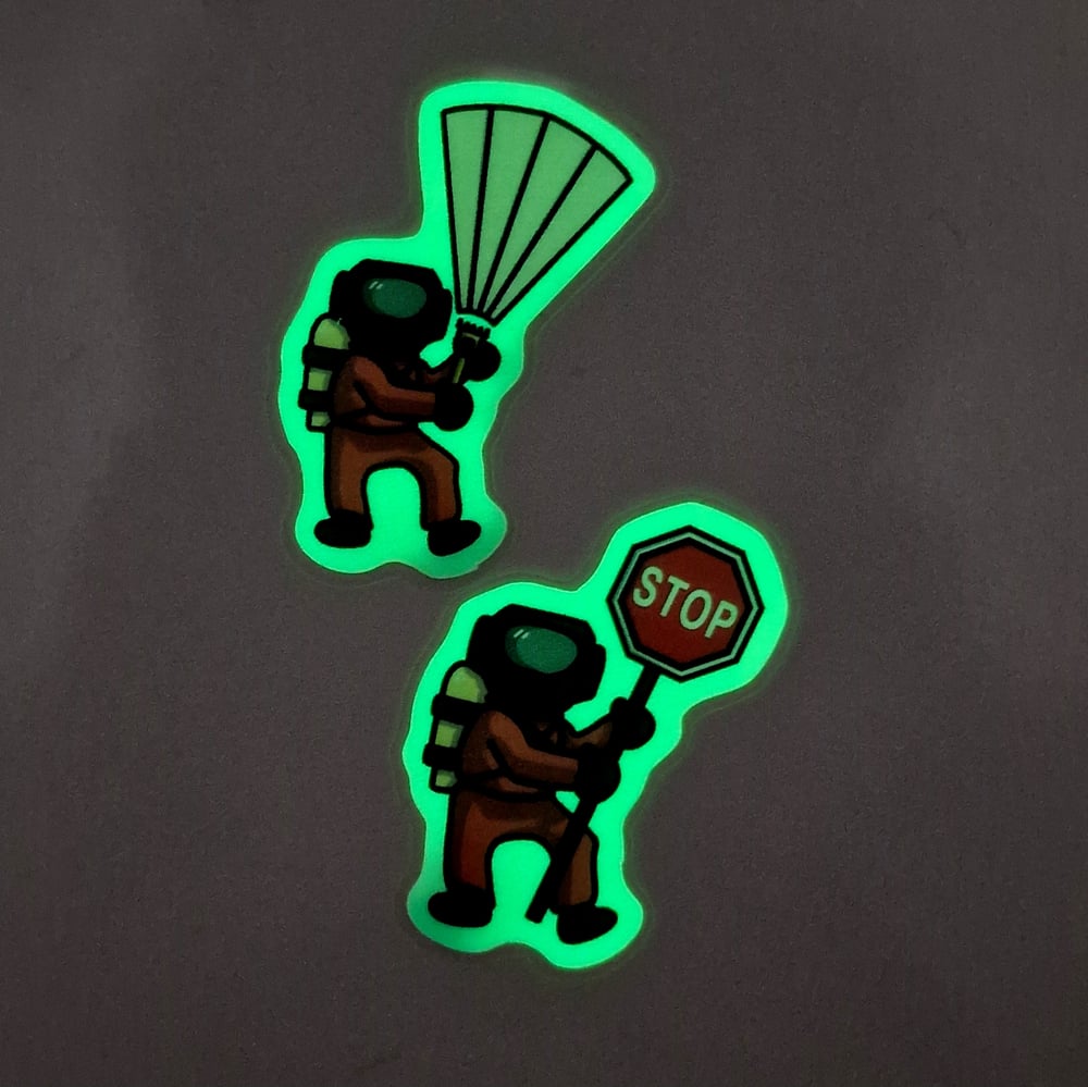 Image of Lethal Company Glow in the Dark Stickers