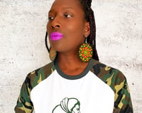 Image 5 of Large African Earrings, Oversized Tribal Jewelry, Long Lightweight Statement, Big Bold