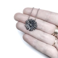 Image 4 of Daisy necklace in oxidized sterling silver