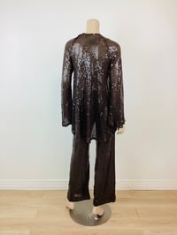 Image 5 of Vintage 1970s Halston Silk Chiffon Sequin Top & Pants Set