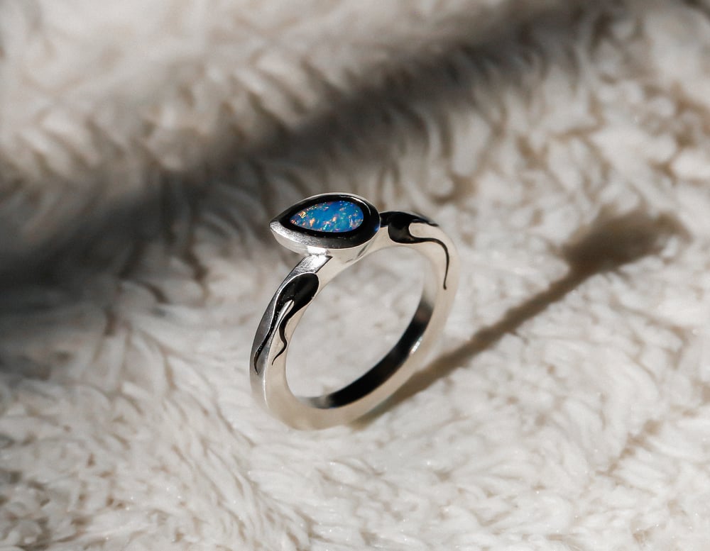 Image of Onyx Opal Ring 