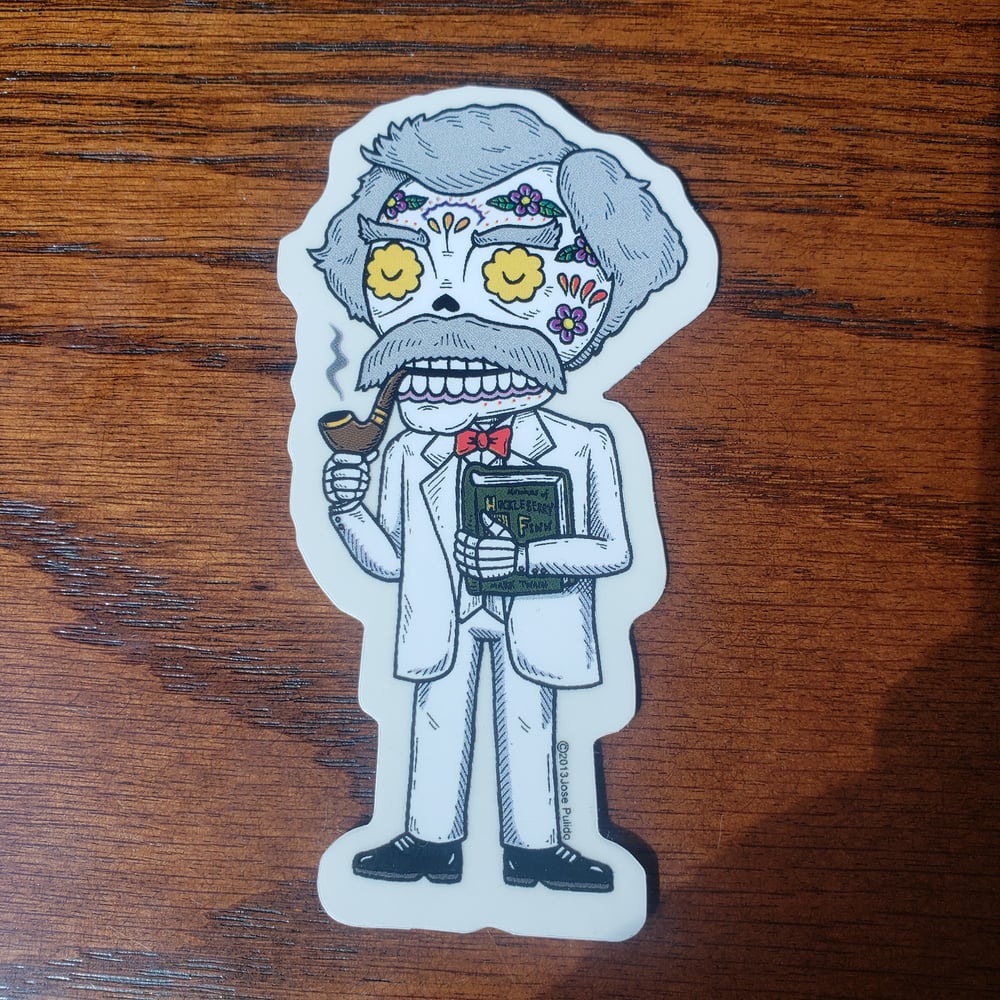 Mark Twain Calavera Vinyl Sticker