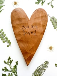 Image 3 of You Are Loved Natural - Wood Burned Wall Art