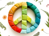 Image 1 of Peace - Hand Cut Wood Mosaic