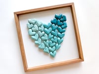 Image 1 of Blue Ombre Hand Cut Heart Collage - Made to Order