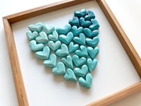 Image 2 of Blue Ombre Hand Cut Heart Collage - Made to Order