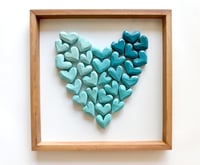 Image 3 of Blue Ombre Hand Cut Heart Collage - Made to Order