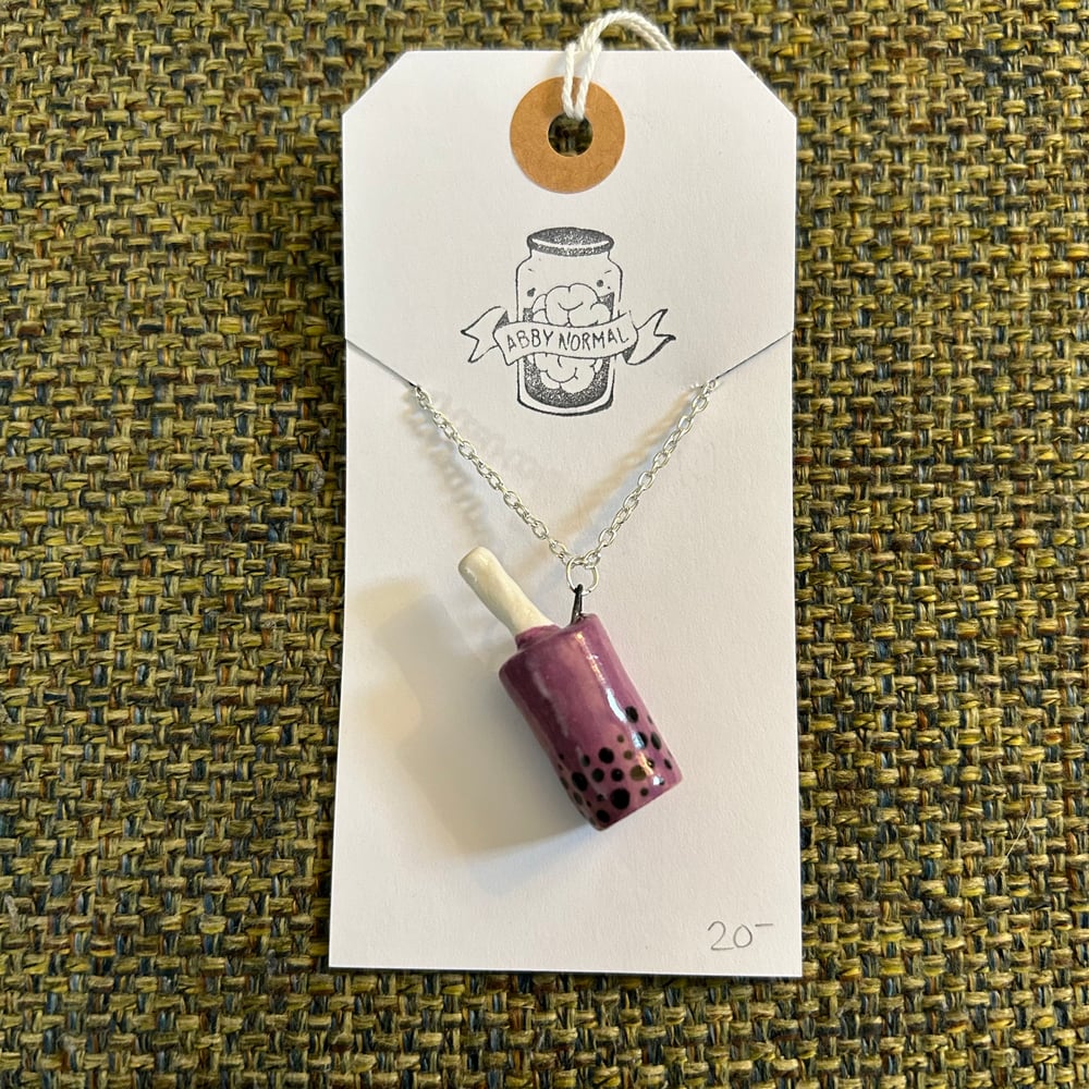 Image of boba tea necklace 