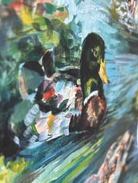 Image 4 of 12x16" Limited Edition Print of "Watching Them Swim" - Mallard Duck print