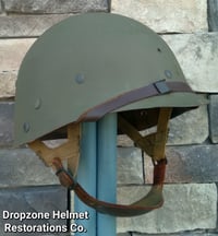 Image 10 of WWII M2 D-bale 101st Airborne 506th 2nd Bn. PIR Helmet NCO Front Seam Firestone Paratrooper Liner.