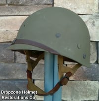Image 8 of WWII M2 D-bale 101st Airborne 506th 2nd Bn. PIR Helmet NCO Front Seam Firestone Paratrooper Liner.