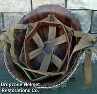 Image 13 of WWII M2 D-bale 101st Airborne 506th 2nd Bn. PIR Helmet NCO Front Seam Firestone Paratrooper Liner.