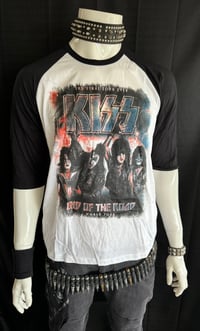 Image 1 of KISS End Of The Road Tour 3/4 Sleeve Style Jersey Gene Simmons Paul Stanley Med.