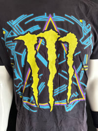 Image 2 of Def Leppard Hysteria styled Monster Energy tour t-shirt in XL