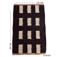 Handmade Decoretiv woven natural jute mat.