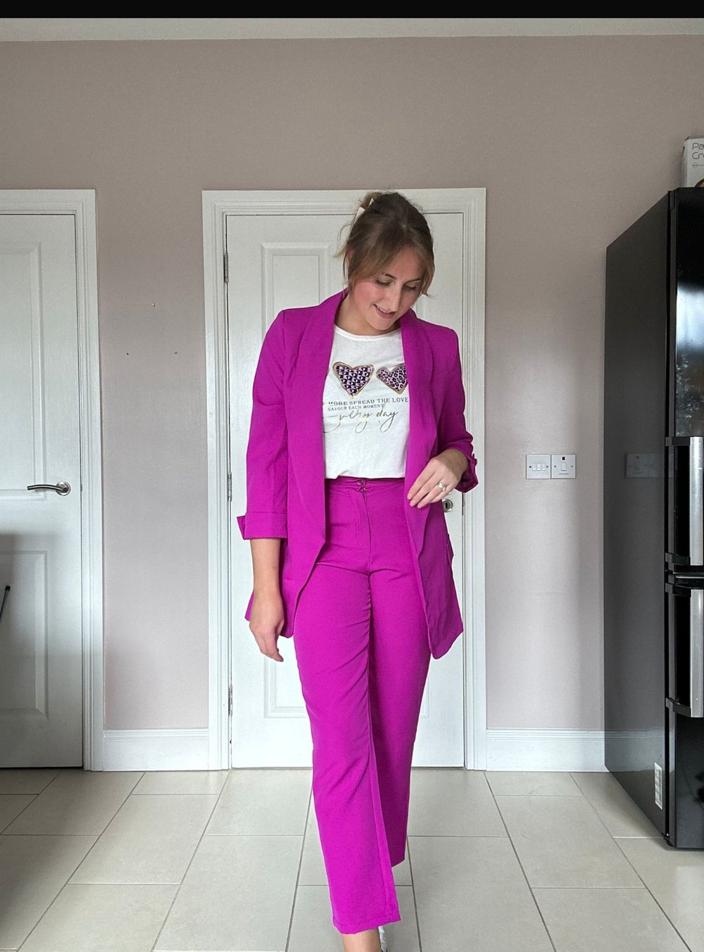 Image of Magenta trousers 